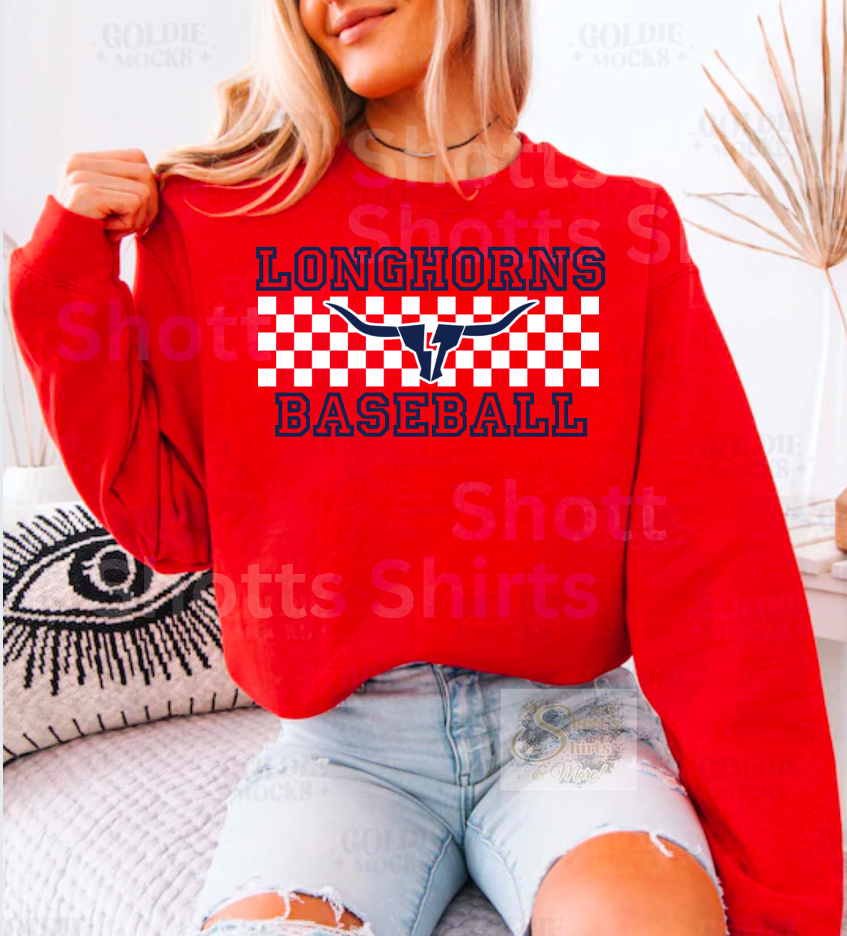 Longhorns baseball checkered