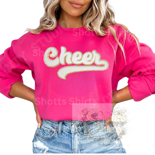 White and gold cheer Patch