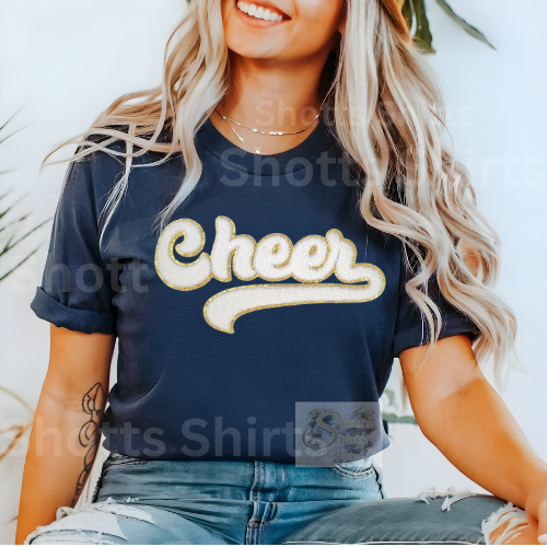 Cheer Patch Gold and White