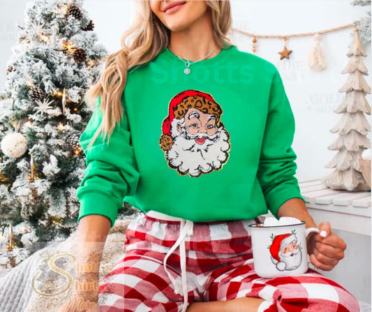 Santa red hat cheetah Patch