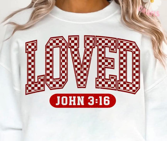 Loved John 3:16 Checkered