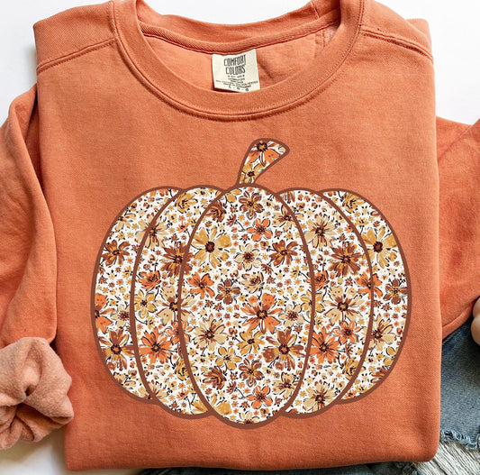 Fall floral pumpkin