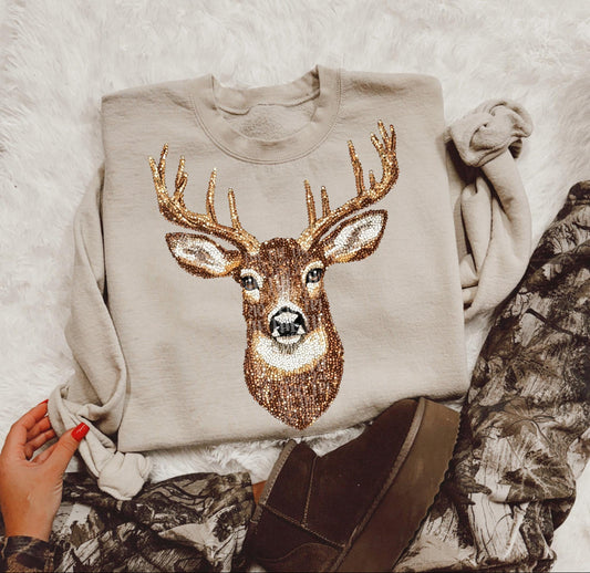 Deer feaux sequin