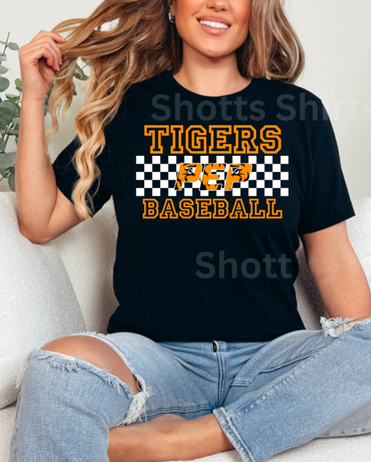 Tigers Pep Baseball Checkered