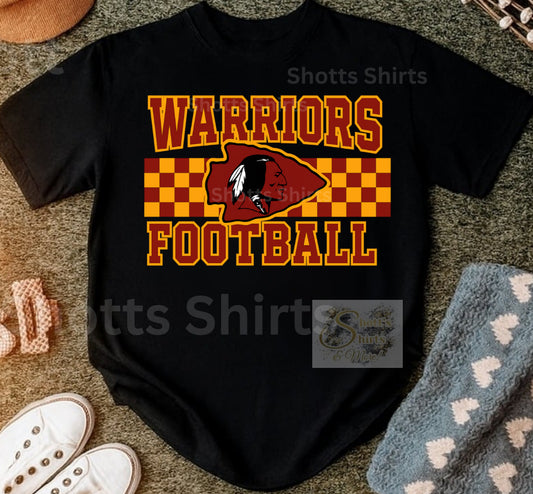 Warriors Football checkered arrowhead