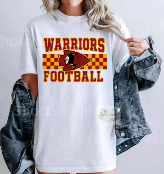 Warriors Football checkered arrowhead