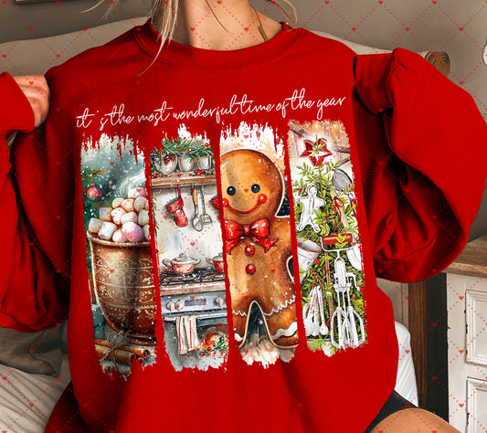 Gingerbread hot coco kitchen wonderful time of the year crewneck