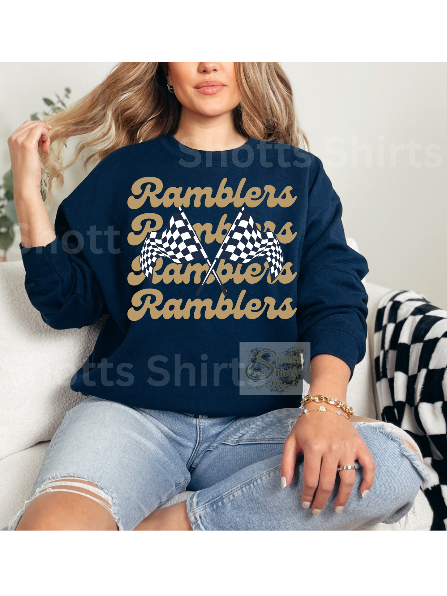Ramblers with racing flags crewneck