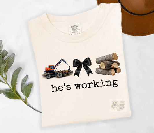 Hes working
