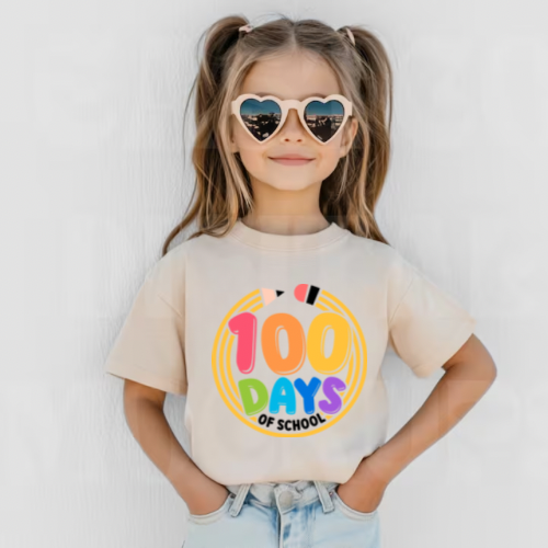 100 days of school round pencil