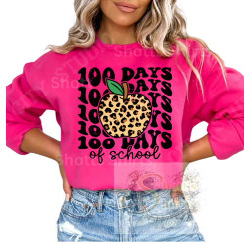 100 days of school cheetah apple