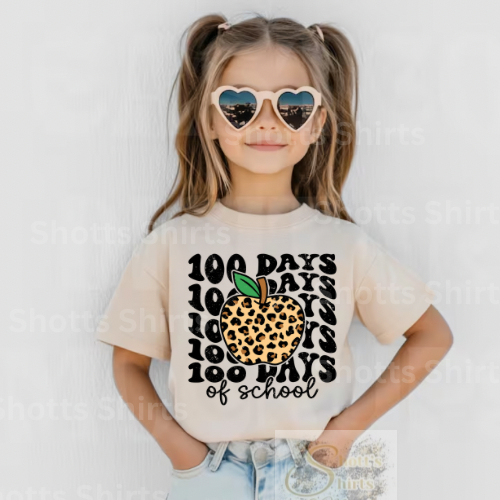 100 days of school cheetah apple