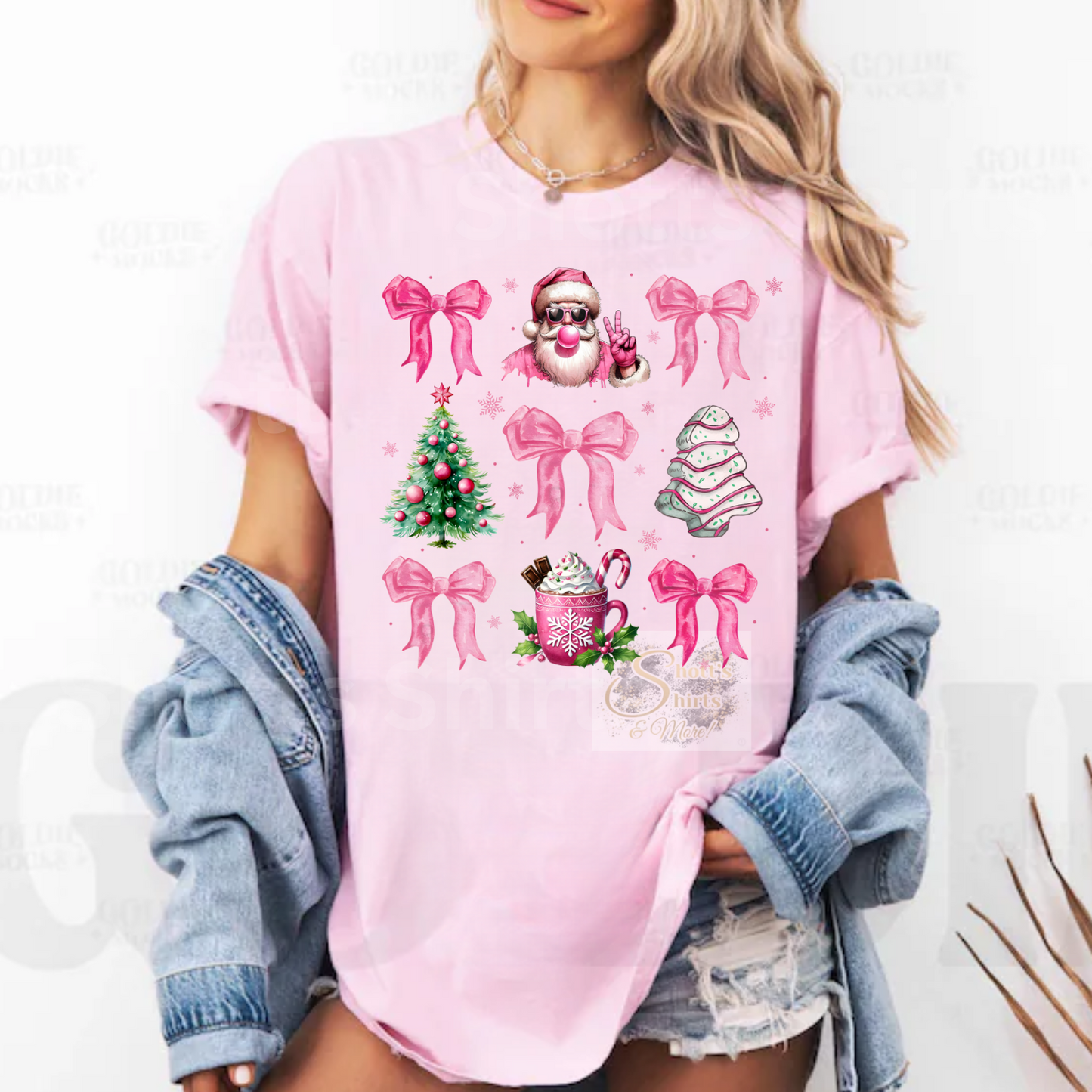 Pink Santa christmas tree coquette