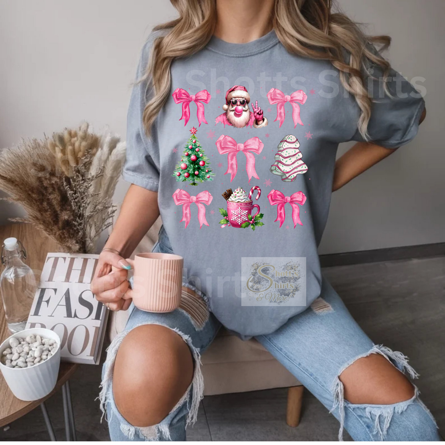 Pink Santa christmas tree coquette