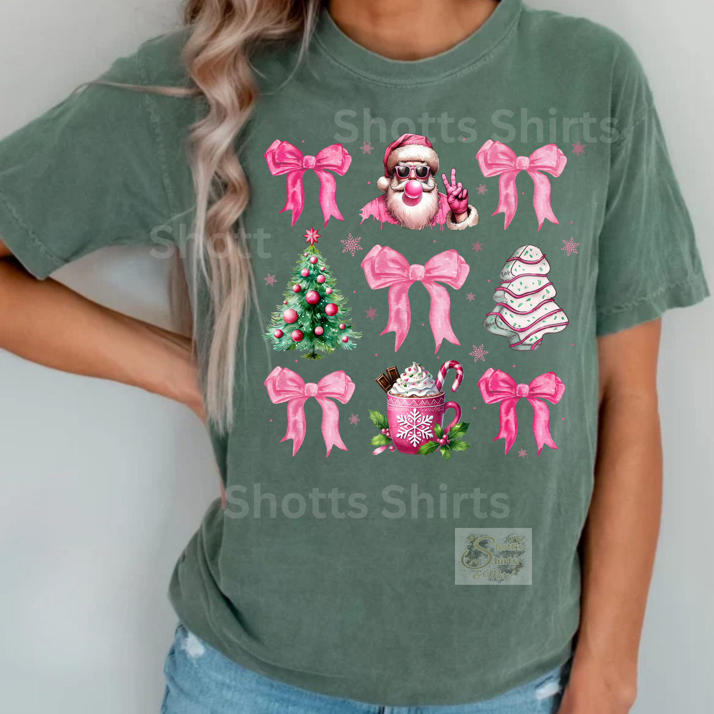 Pink Santa christmas tree coquette